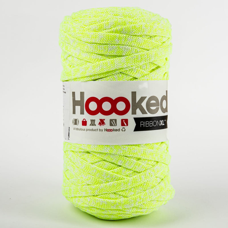 Green Yellow Hoooked RibbonXL Neon Yarn Laser Lemon 250 Grams 85 Metres Knitting and Crochet Yarn