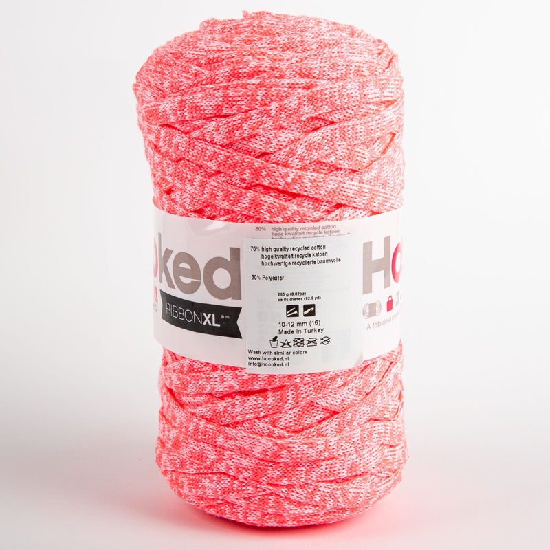 Light Coral Hoooked RibbonXL Neon Yarn Radical Rose 250 Grams 85 Metres Knitting and Crochet Yarn