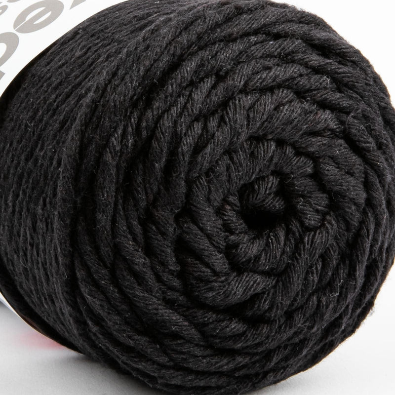 Black Hoooked Spesso Chunky Recycled Cotton Noir 500 Grams 127 Metres Knitting and Crochet Yarn