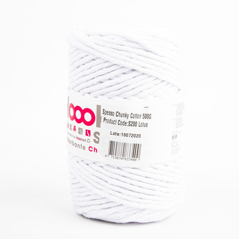 White Smoke Hoooked Spesso Chunky Recycled Cotton Lotus 500 Grams 127 Metres Knitting and Crochet Yarn