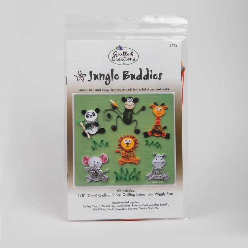 Dim Gray Quilled Creations Quilling Kit - Jungle Buddies Quilling