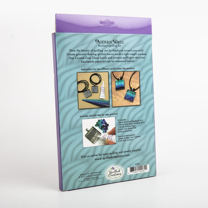 Light Steel Blue Quilled Creations Quilling Kit - Modern Waves Necklace Quilling