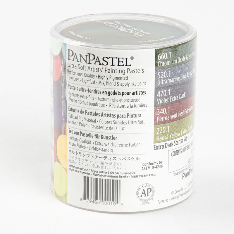 White Smoke PanPastel 5 Colour Starter Set - Extra Dark Shades Pastels & Charcoal