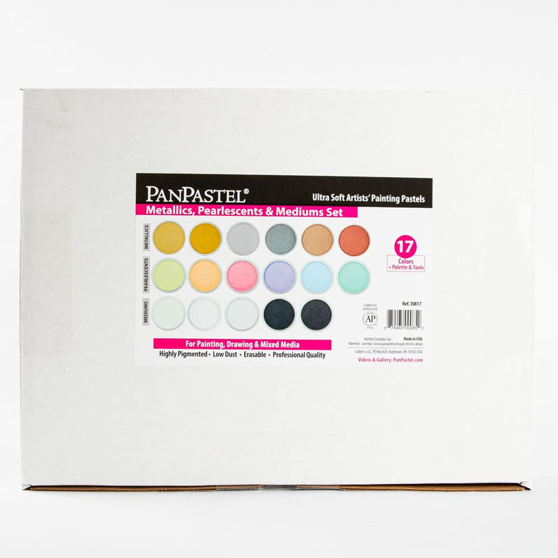 White Smoke PanPastel 17 Colour Set - Pearl/Metallic /Mediums Pastels & Charcoal