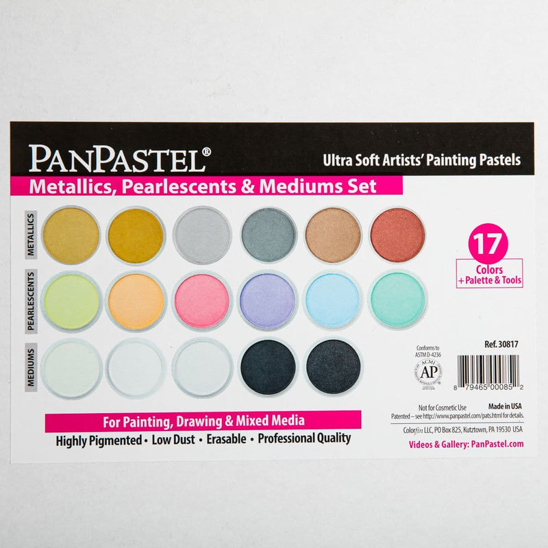 Light Gray PanPastel 17 Colour Set - Pearl/Metallic /Mediums Pastels & Charcoal
