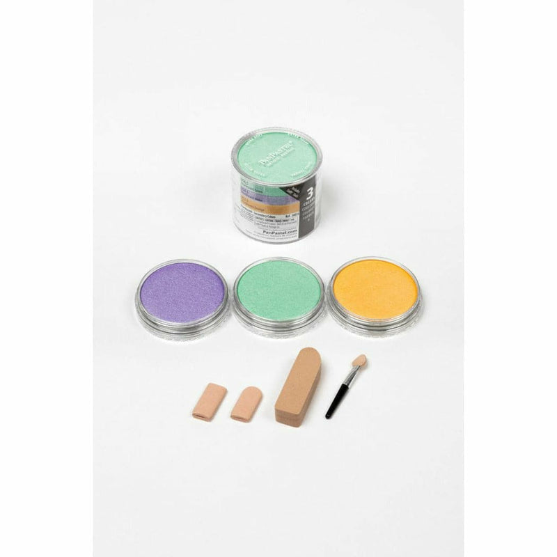 White Smoke PanPastel 3 Colour Set - Pearlescent Secondary Pastels & Charcoal