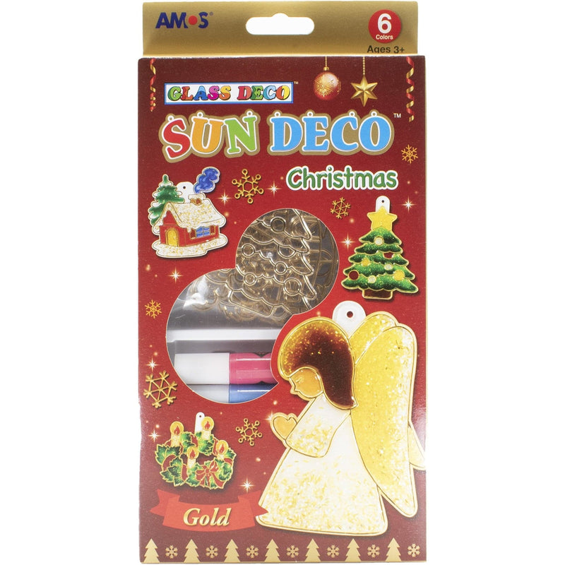 Brown Amos Glass Suncatcher Deco Kit Christmas 6 Colours Christmas