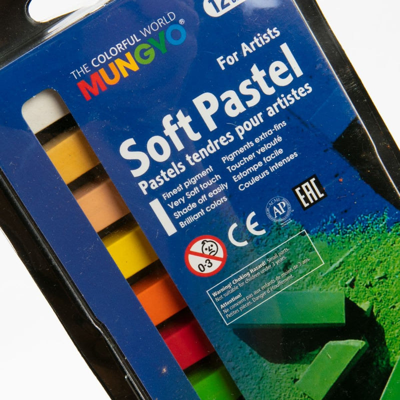 Light Gray Mungyo Square Pastels Basic Colours Set of 12 Pastels & Charcoal