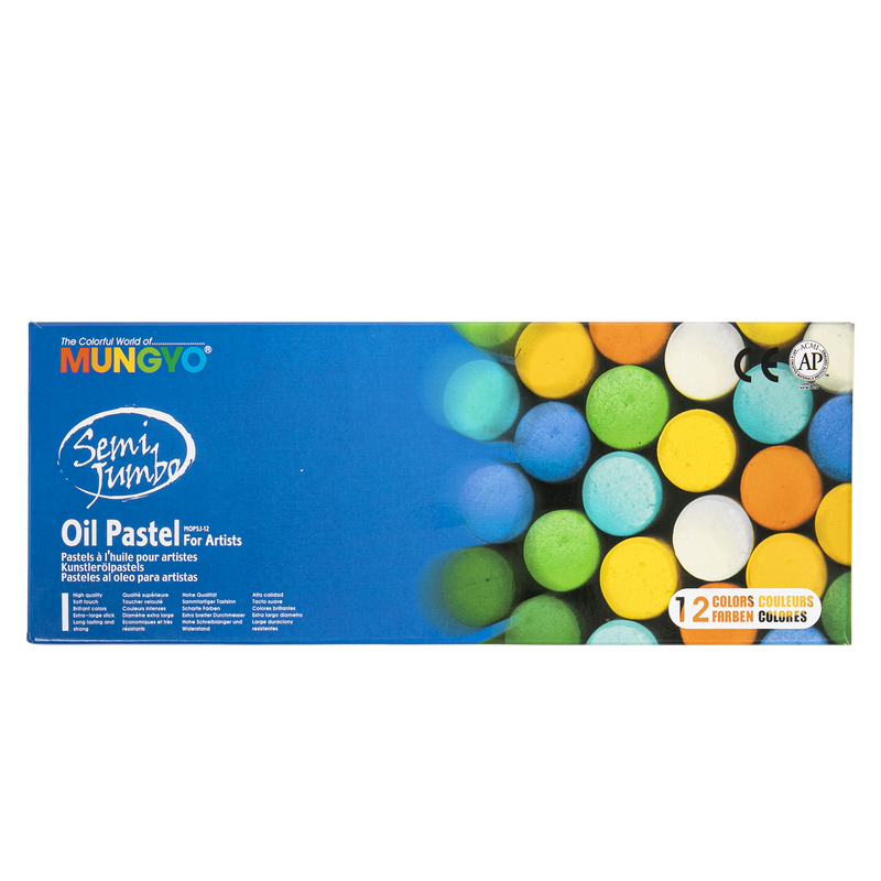 Artiste Brand Black and White Jumbo Oil Pastels - 12 Pack, Pastels