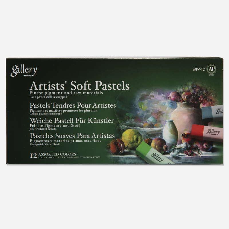Dark Slate Gray Mungyo Soft Pastels Assorted Colours Set of 12 Pastels & Charcoal
