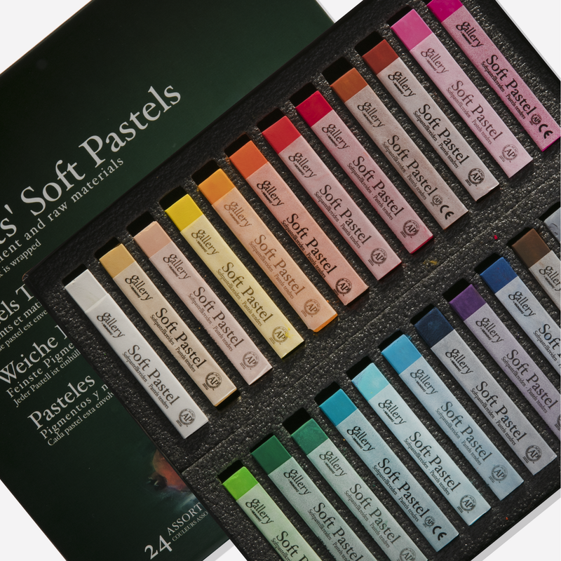 Dark Gray Mungyo Gallery Artist Soft Pastels Set 24 Pastels & Charcoal