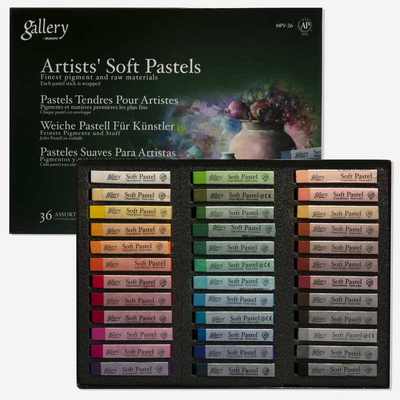 Light Gray Mungyo Gallery Artist Soft Pastels Set of 36 Pastels & Charcoal