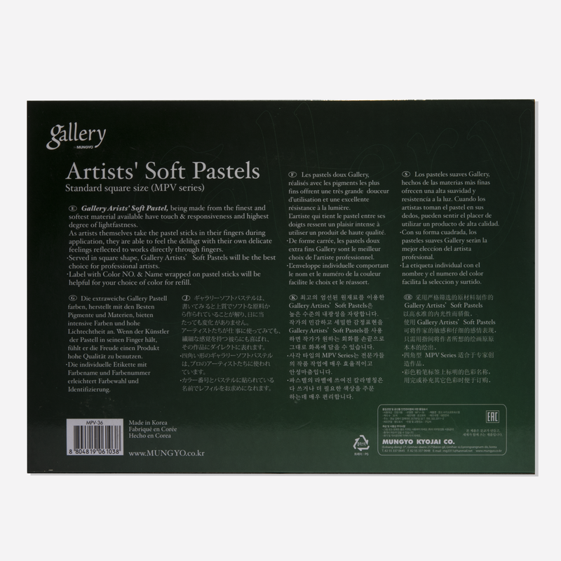 Black Mungyo Gallery Artist Soft Pastels Set of 36 Pastels & Charcoal