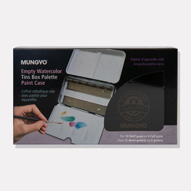 Lavender Mungyo Empty Metal Watercolour Case - Fits 12 Half Pans or 6 Full Pans Paint Palettes