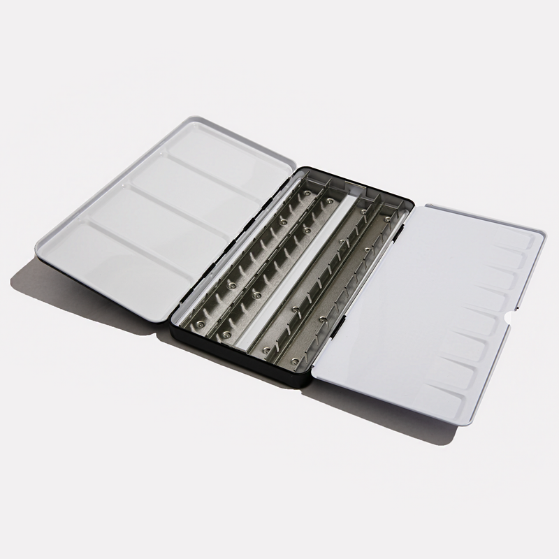 White Smoke Mungyo Empty Metal Watercolour Case - Fits 48 Half Pans or 24 Full Pans Paint Palettes