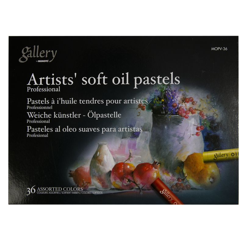 Black Mungyo Gallery Artists' Soft Oil Pastel Set of 36 Pastels & Charcoal