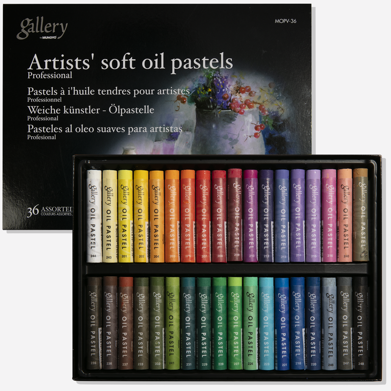 Light Gray Mungyo Gallery Artists' Soft Oil Pastel Set of 36 Pastels & Charcoal