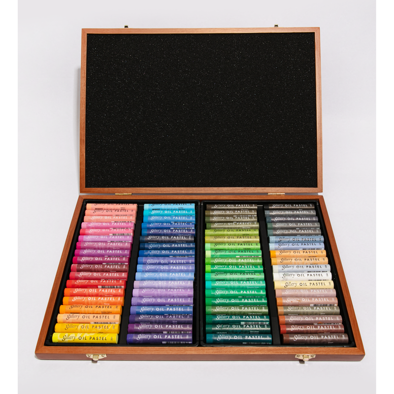 Light Gray Mungyo Gallery Artists' Soft Oil Pastel Set of 72 in Wooden Box Pastels & Charcoal