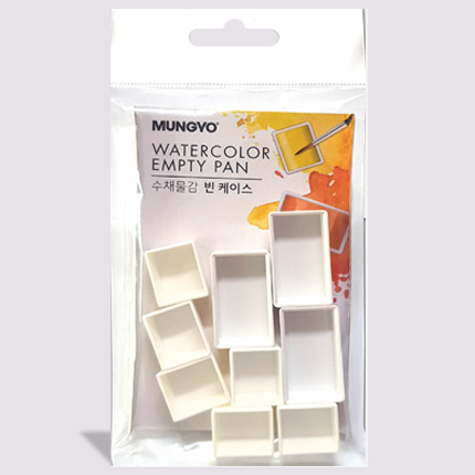 Light Gray Mungyo Watercolour Empty Pans - 6 Half Pans & 3 Full Pans Paint Palettes