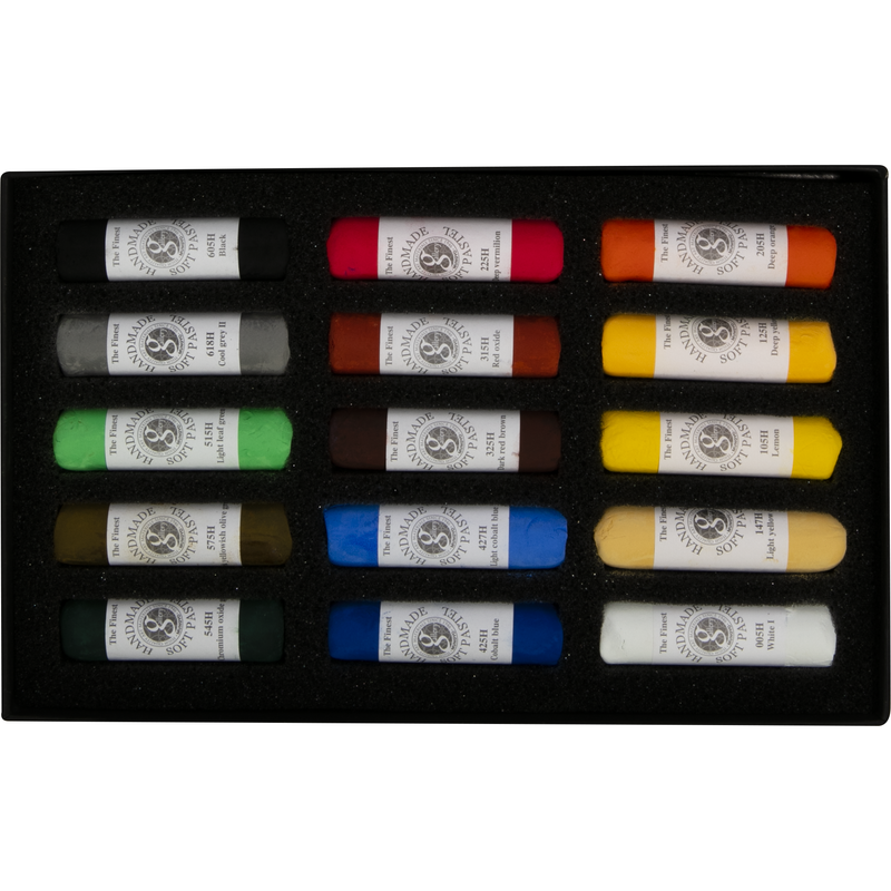 Black Mungyo Gallery Handmade Soft Pastels Set 15 Pastels & Charcoal