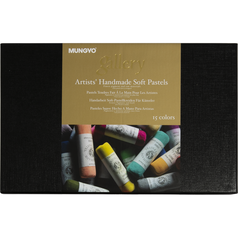 Black Mungyo Gallery Handmade Soft Pastels Set 15 Pastels & Charcoal