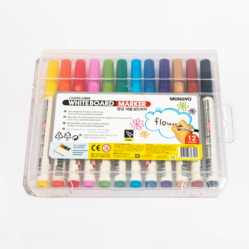 White Smoke Mungyo 12 White Board markers - Fine Tip Pens and Markers