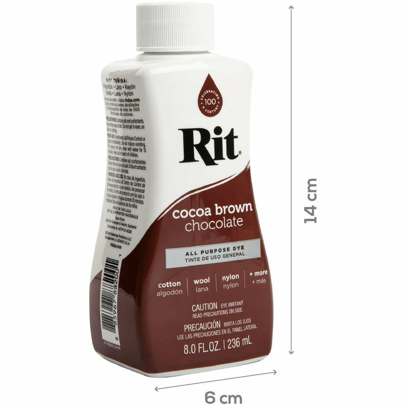 Saddle Brown Rit Dye Liquid 236ml - Cocoa Brown Fabric Paints & Dyes