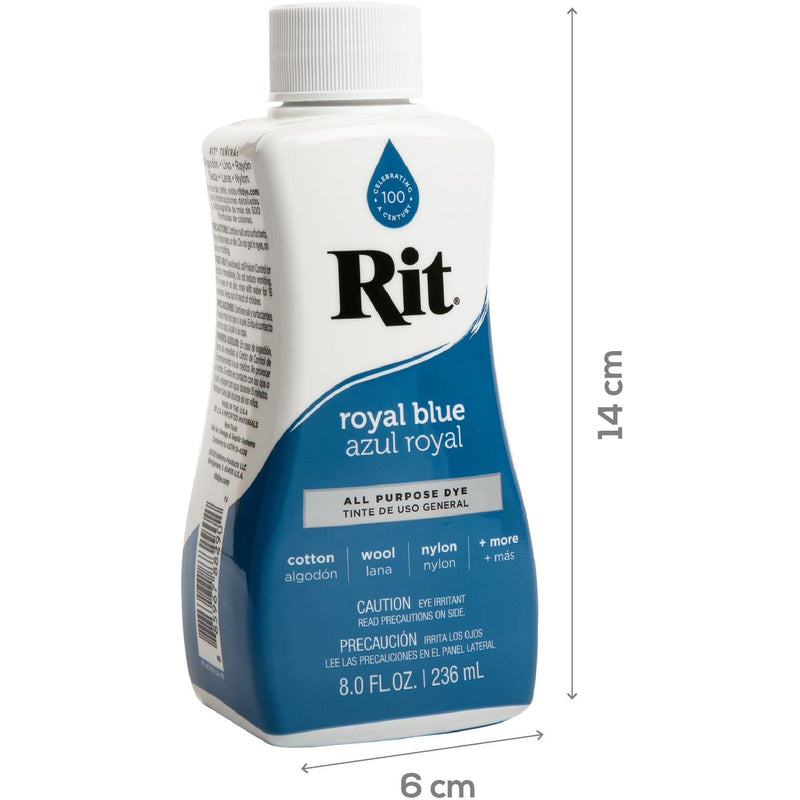 Dark Cyan Rit Dye Liquid 236ml - Royal Blue Fabric Paints & Dyes