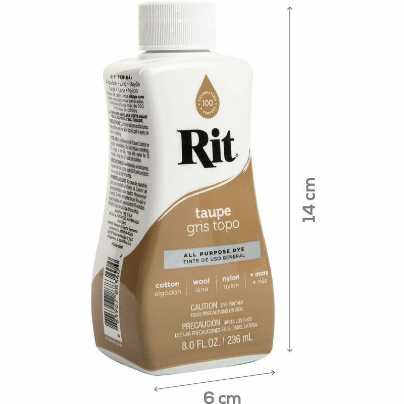 Rosy Brown Rit Dye Liquid 236ml - Taupe Fabric Paints & Dyes