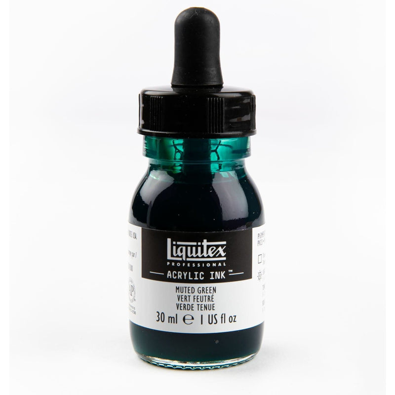 Black Liquitex Acrylic Ink 30ml-Muted Green Ink