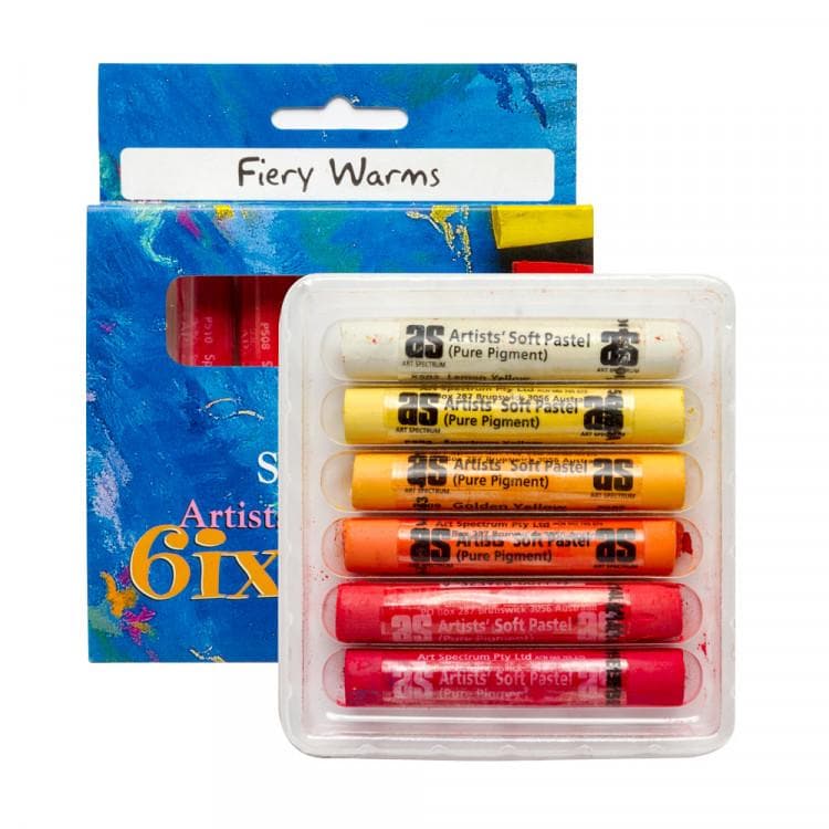 Dark Cyan Art Spectrum Standard Pastel Six Pack Fiery Warms Pastels & Charcoal