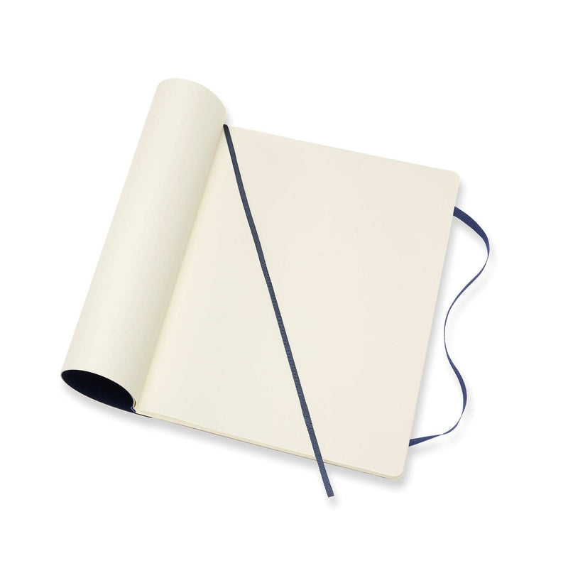 Beige Moleskine Classic  Soft Cover  Note Book -  Plain  - X  Large   - Sapphire Blue Pads
