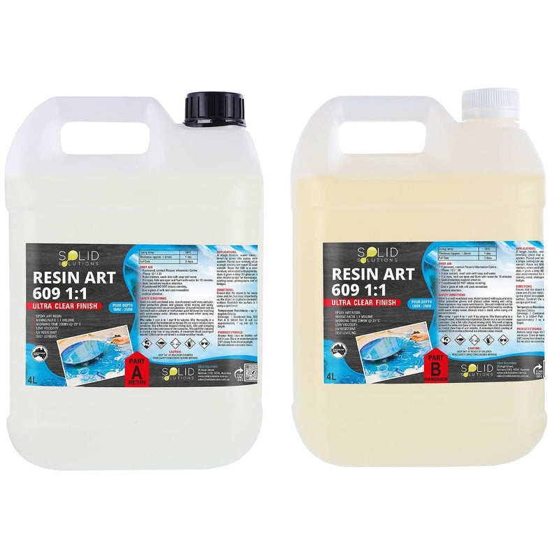 Light Gray Solid Solutions Resin Art  Epoxy 609  1:1 8Litre Kit Acrylic Paints