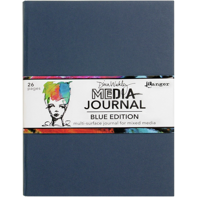 White Smoke Dina Wakley Media Journal 20x25cm"-Blue Edition Planners and Journals