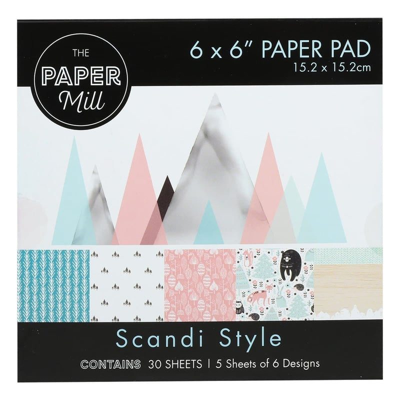 Pink The Paper Mill Scandi Style Paper Pad 6 x 6 Inch  30 Sheets Cardstock