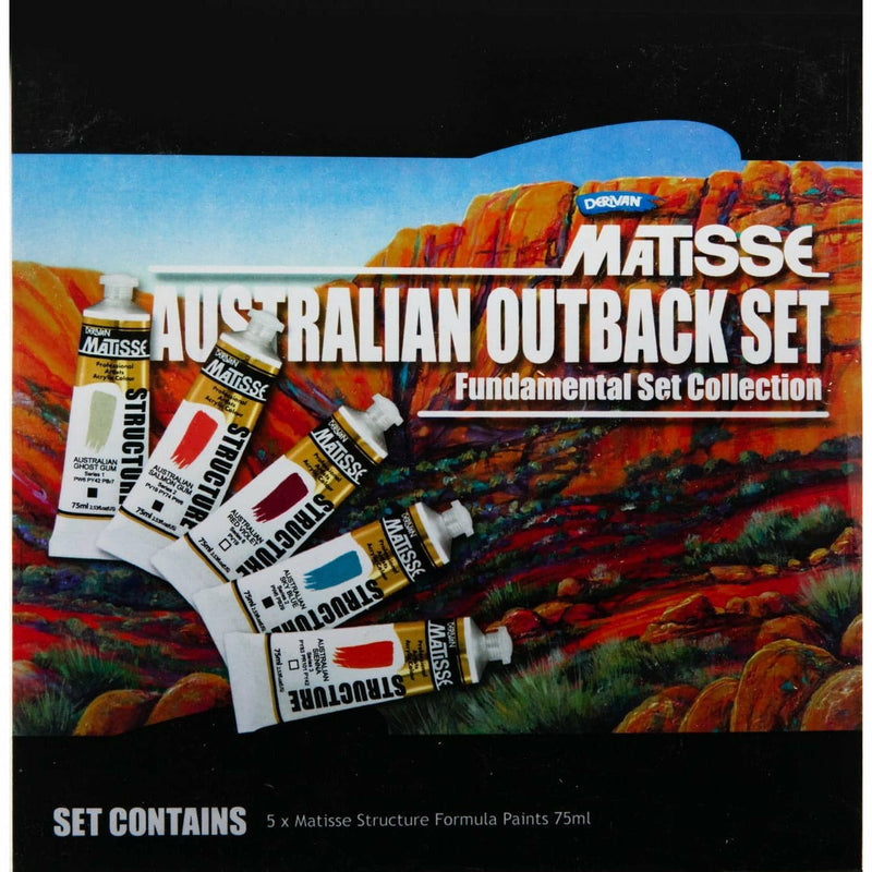 Firebrick Matisse Structure Australian Outback Set 5 X 75mL Acrylic Paints