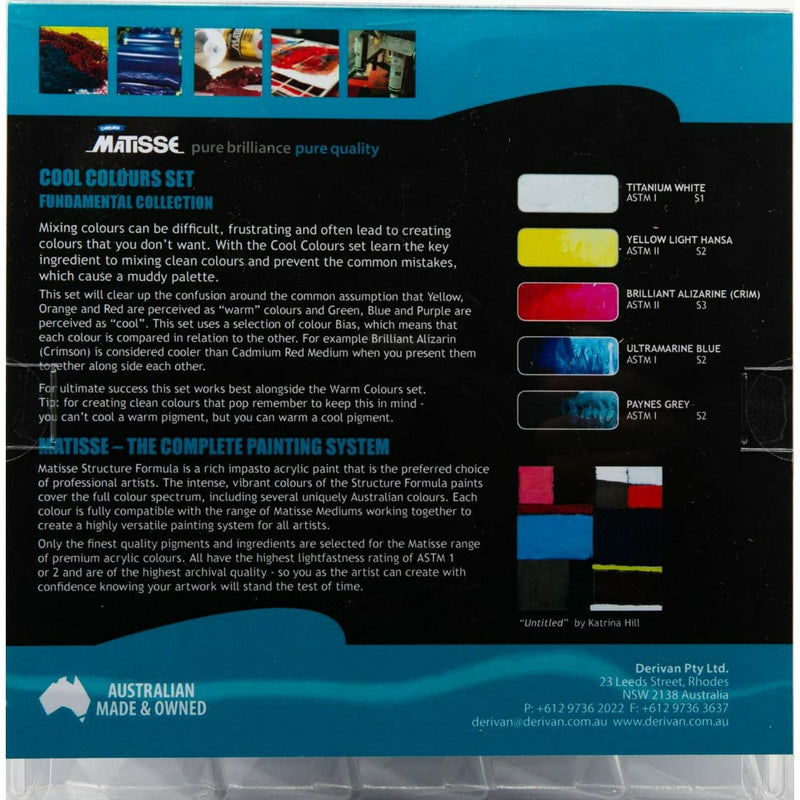 Black Matisse Structure Cool Colours Set 5 X 75mL Acrylic Paints