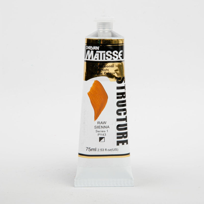 Chocolate Matisse Acrylic Paint  Structure Series 1 75mL Raw Sienna Acrylic Paints