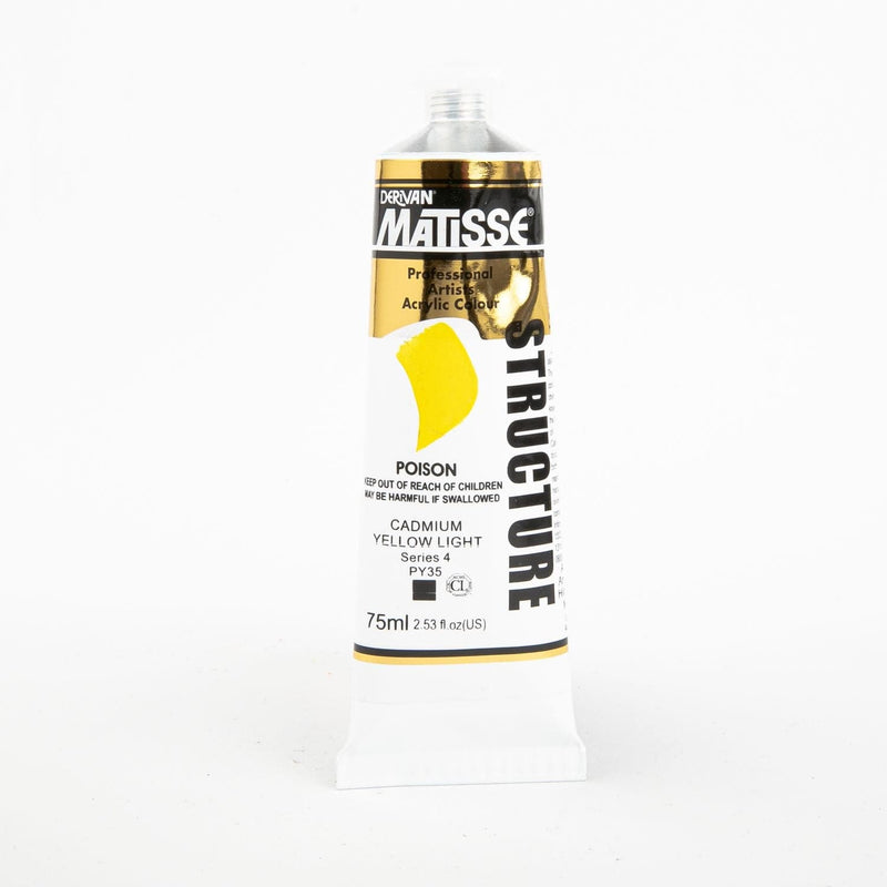 Gold Matisse Acrylic Paint  Structure Series 4 75mL Cadmium Yellow Light Acrylic Paints