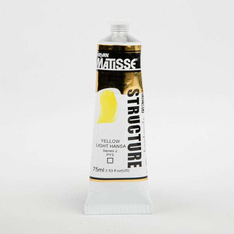 Light Goldenrod Matisse Acrylic Paint  Structure Series 2 75mL Yellow Light Hansa Acrylic Paints