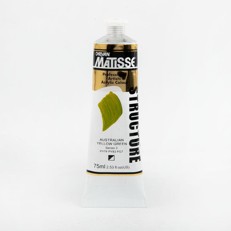 Olive Drab Matisse Acrylic Paint  Structure Series 3 75mL Aust Yellow Green Acrylic Paints