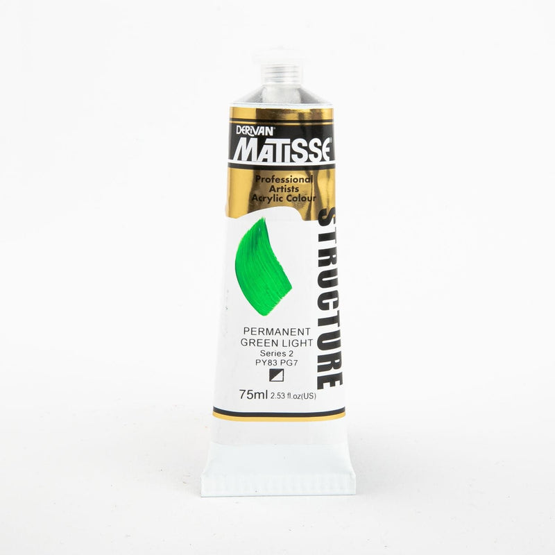 Lime Green Matisse Acrylic Paint  Structure Series 2 75mL Permanent Green Lt Acrylic Paints