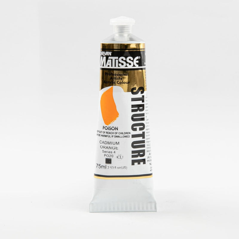 Dark Orange Matisse Acrylic Paint  Structure Series 4 75mL Cadmium Orange Acrylic Paints
