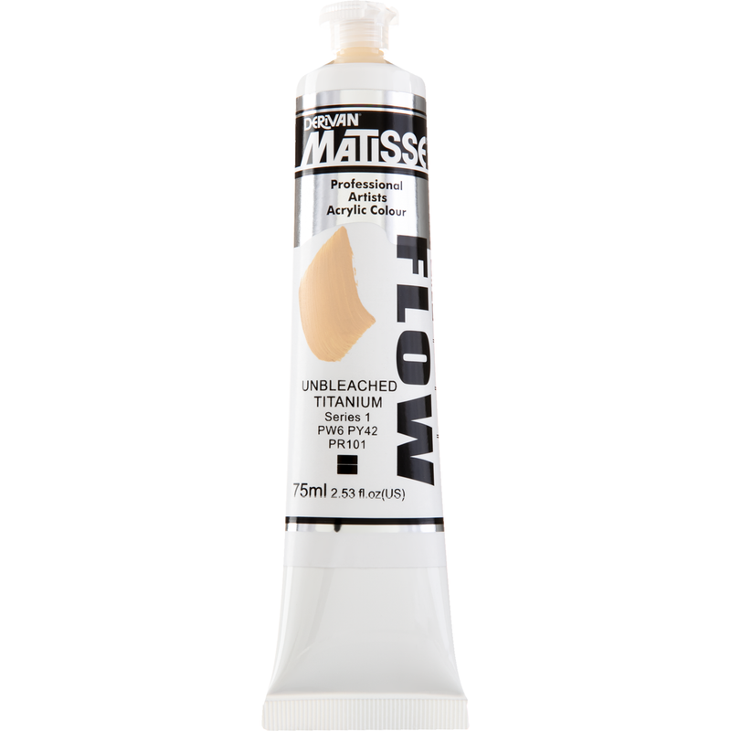 Light Gray Matisse Acrylic Paint  Flow S1 75mL Unbleached Titanium Acrylic Paints
