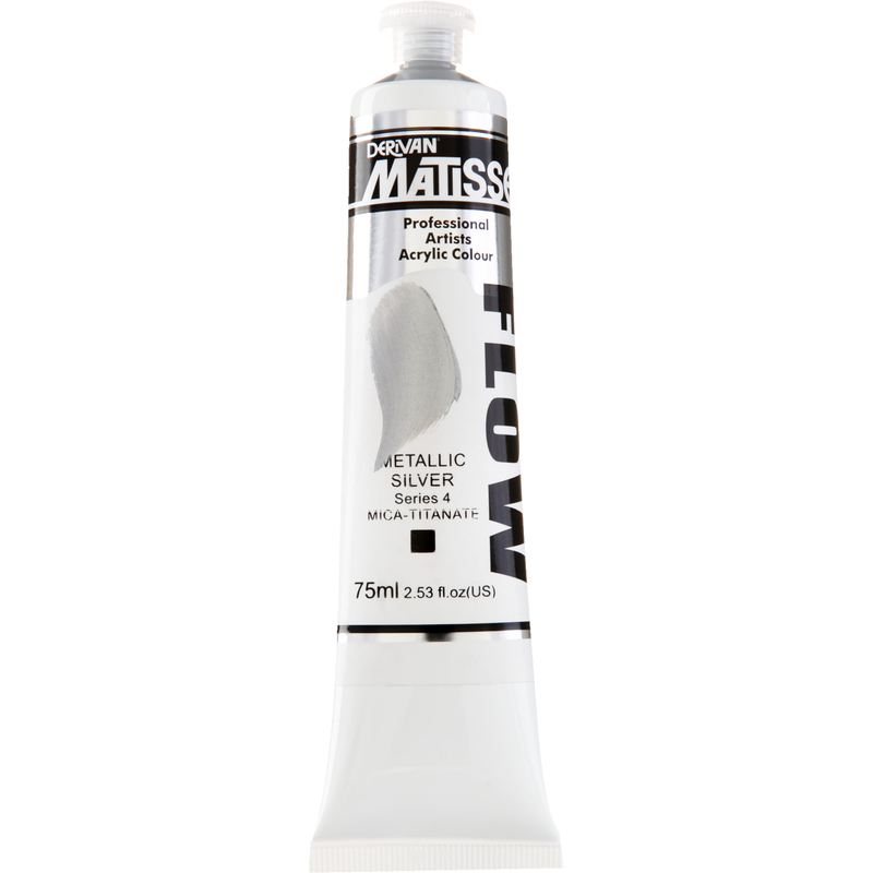 Light Gray Matisse Acrylic Paint  Flow S4 75mL Metallic Silver 75mL Acrylic Paints