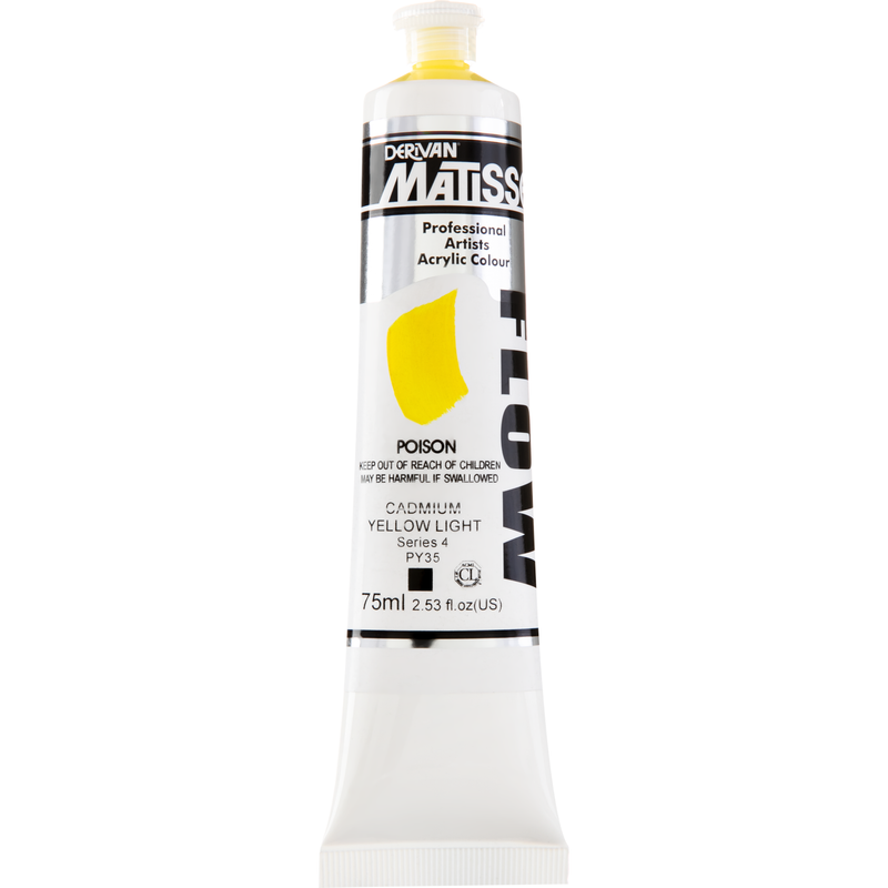 Beige Matisse Acrylic Paint  Flow S4 75mL Cadmium Yellow Light Acrylic Paints