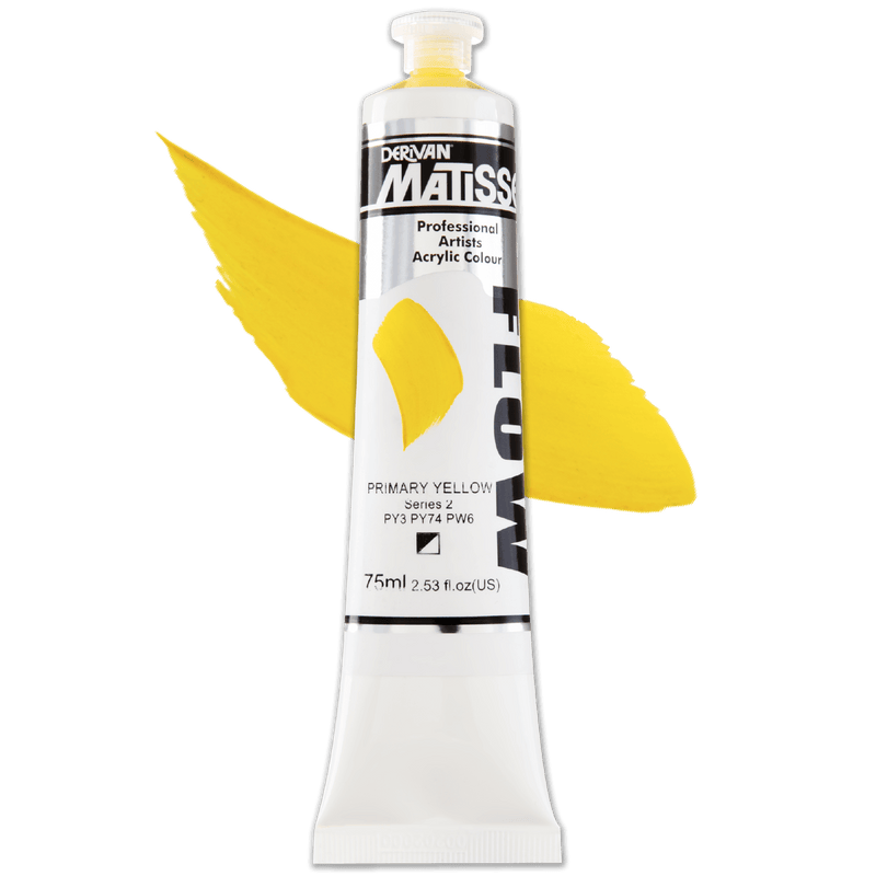 Beige Matisse Acrylic Paint  Flow S2 75mL Primary Yellow