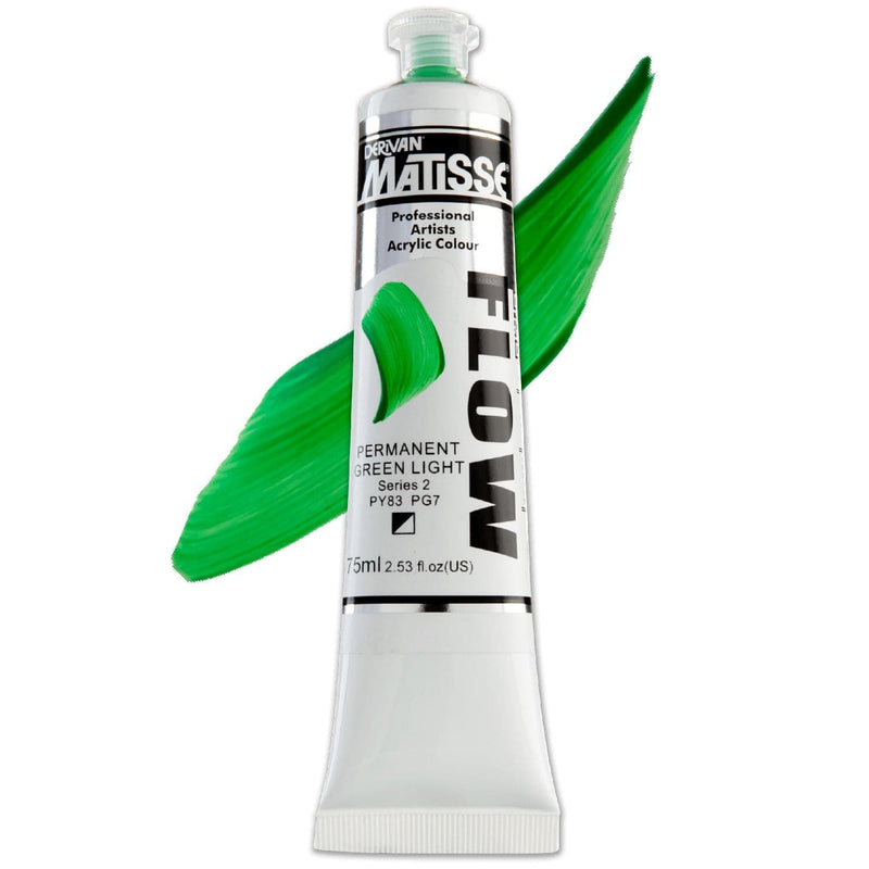 Lime Green Matisse Acrylic Paint  Flow S2 75mL Permanent Green Ligh Acrylic Paints