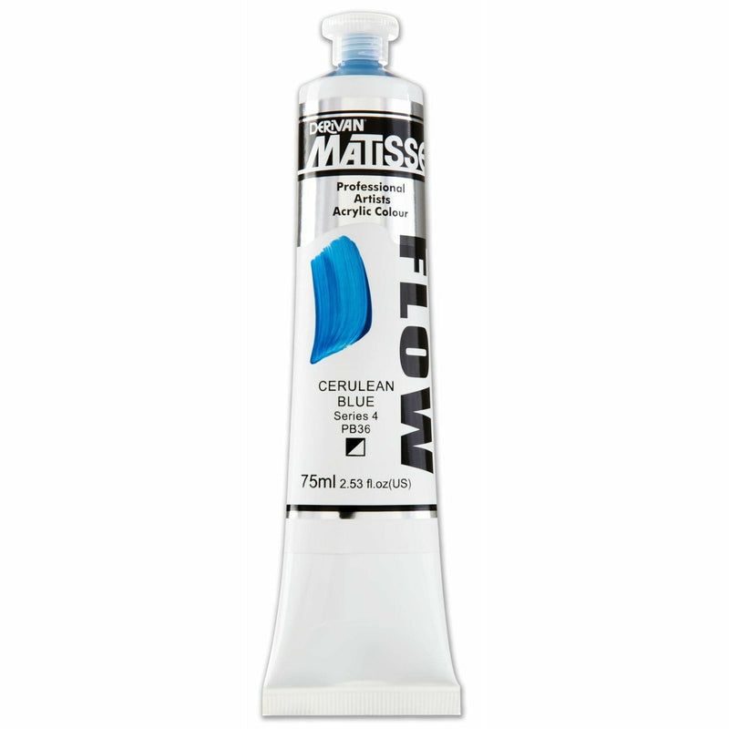 Gray Matisse Acrylic Paint  Flow S4 75mL Cerulean Blue Acrylic Paints