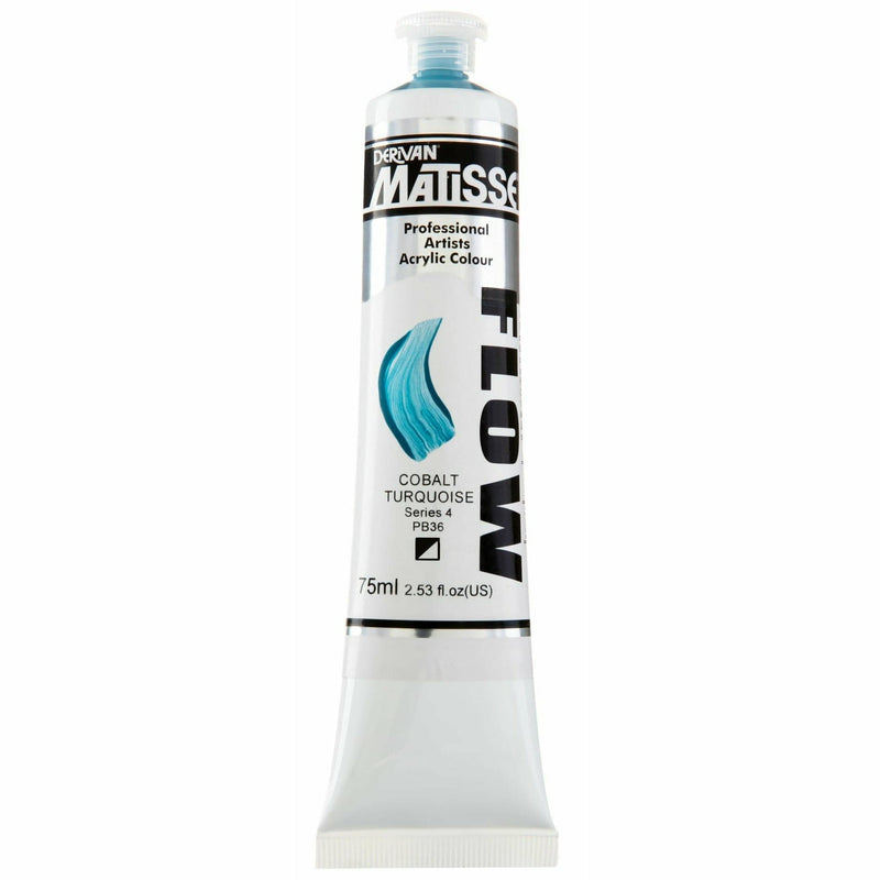 Light Gray Matisse Acrylic Paint  Flow S4 75mL Cobalt Turquoise Acrylic Paints